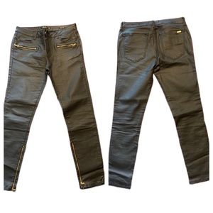 ZARA BLACK WAX COATED DENIM